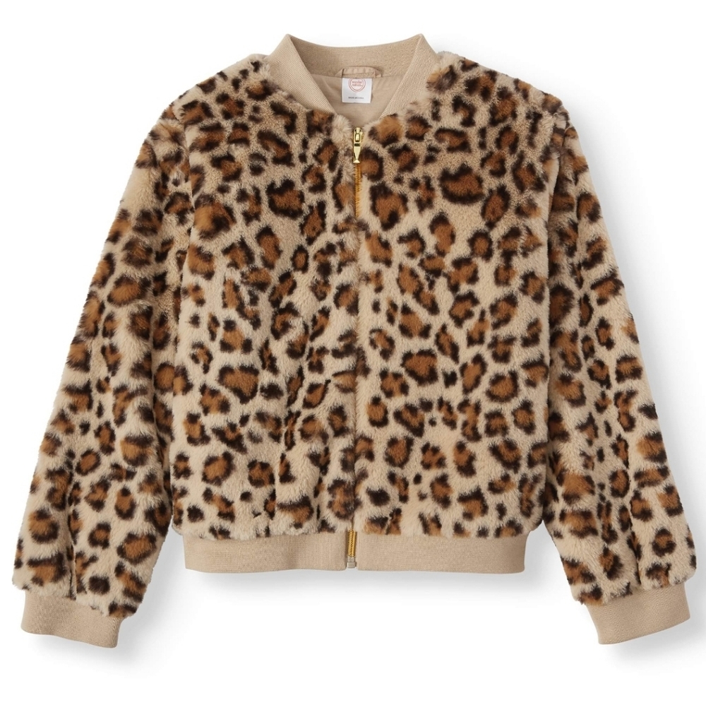 Cheetah Animal Print Faux Fur Lined Jacket Size XL 14-16